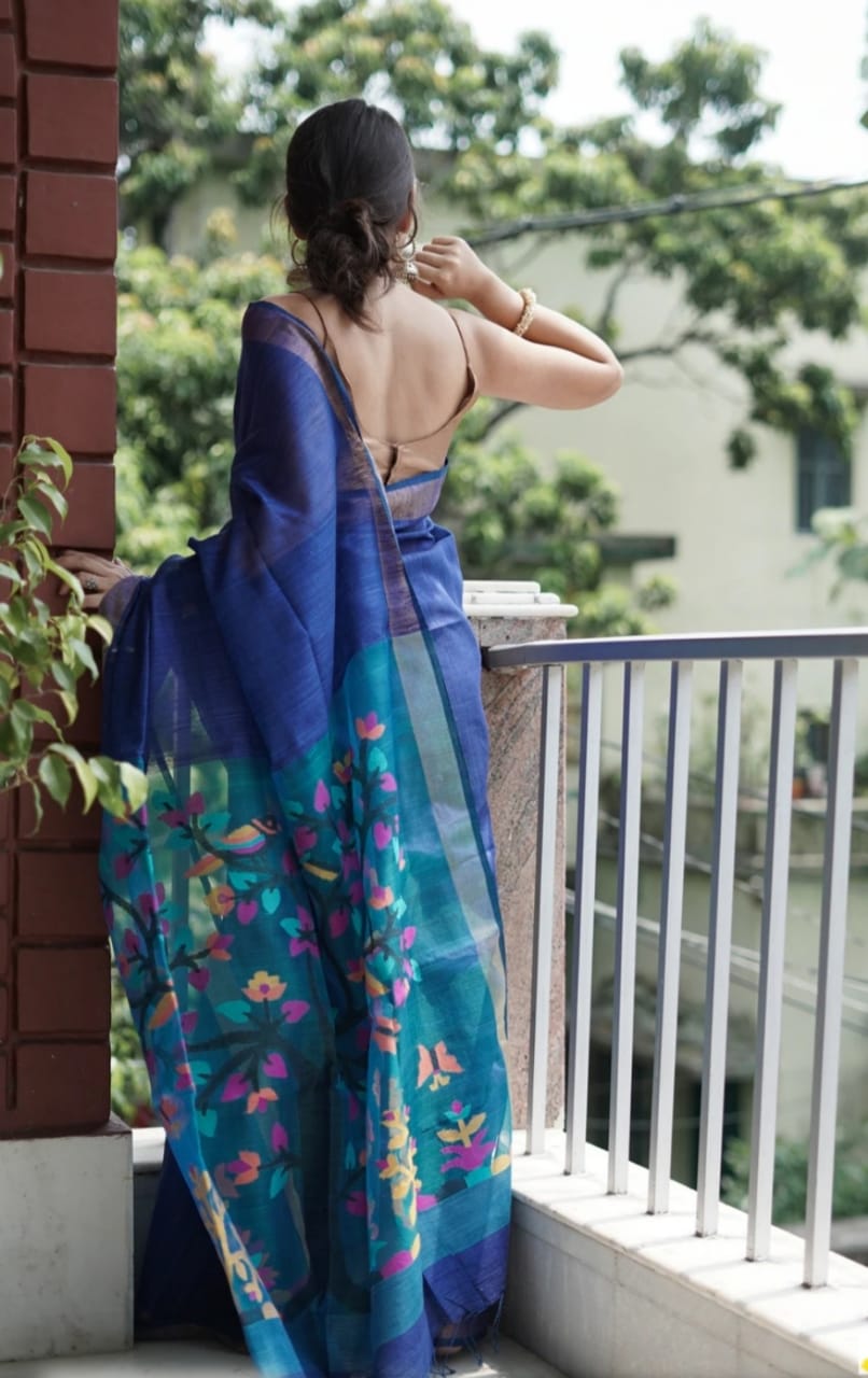 Women's Kanjivaram Banarasi Soft Cotton Silk Woven Saree With Blouse piece