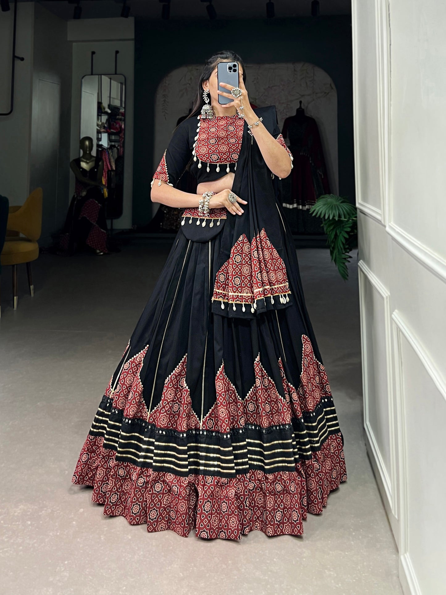 BOLD DESIGNER GOTA PATTI WORK NAVARATRI COLLECTION LEHNGA CHOLI COLLECTION