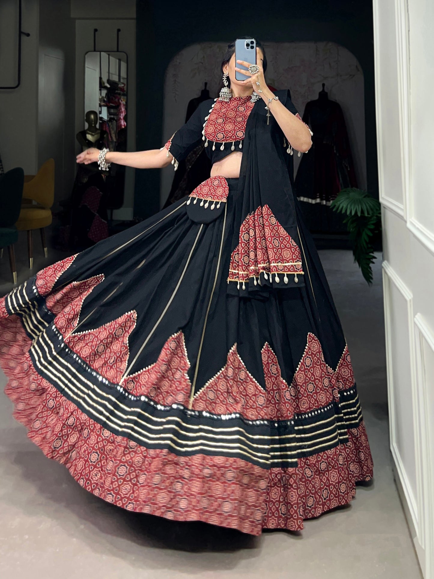 BOLD DESIGNER GOTA PATTI WORK NAVARATRI COLLECTION LEHNGA CHOLI COLLECTION