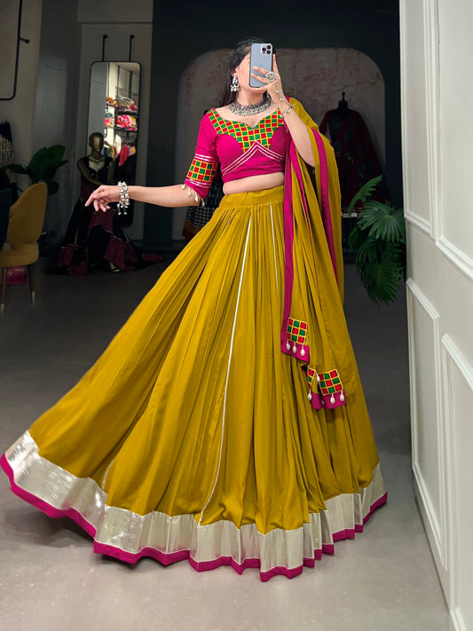 Navratri nights shine brighter with pure rayon and intricate Gamthi work chaniya choli