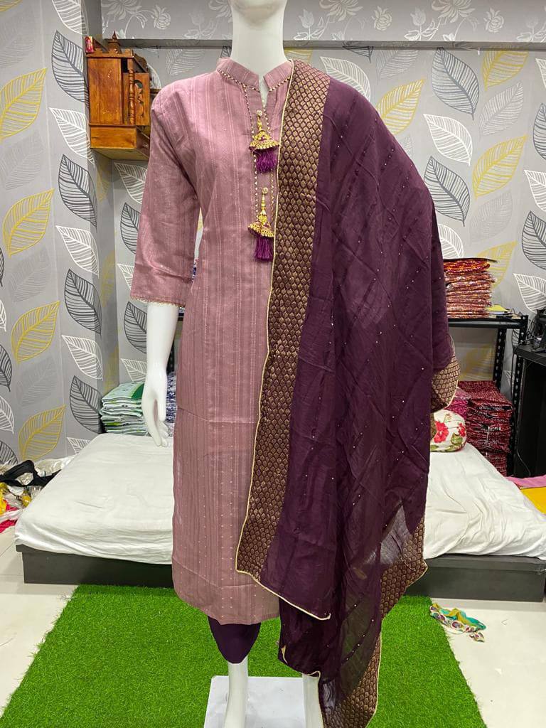 Rich Look Kurta, Pants, and Dupatta set