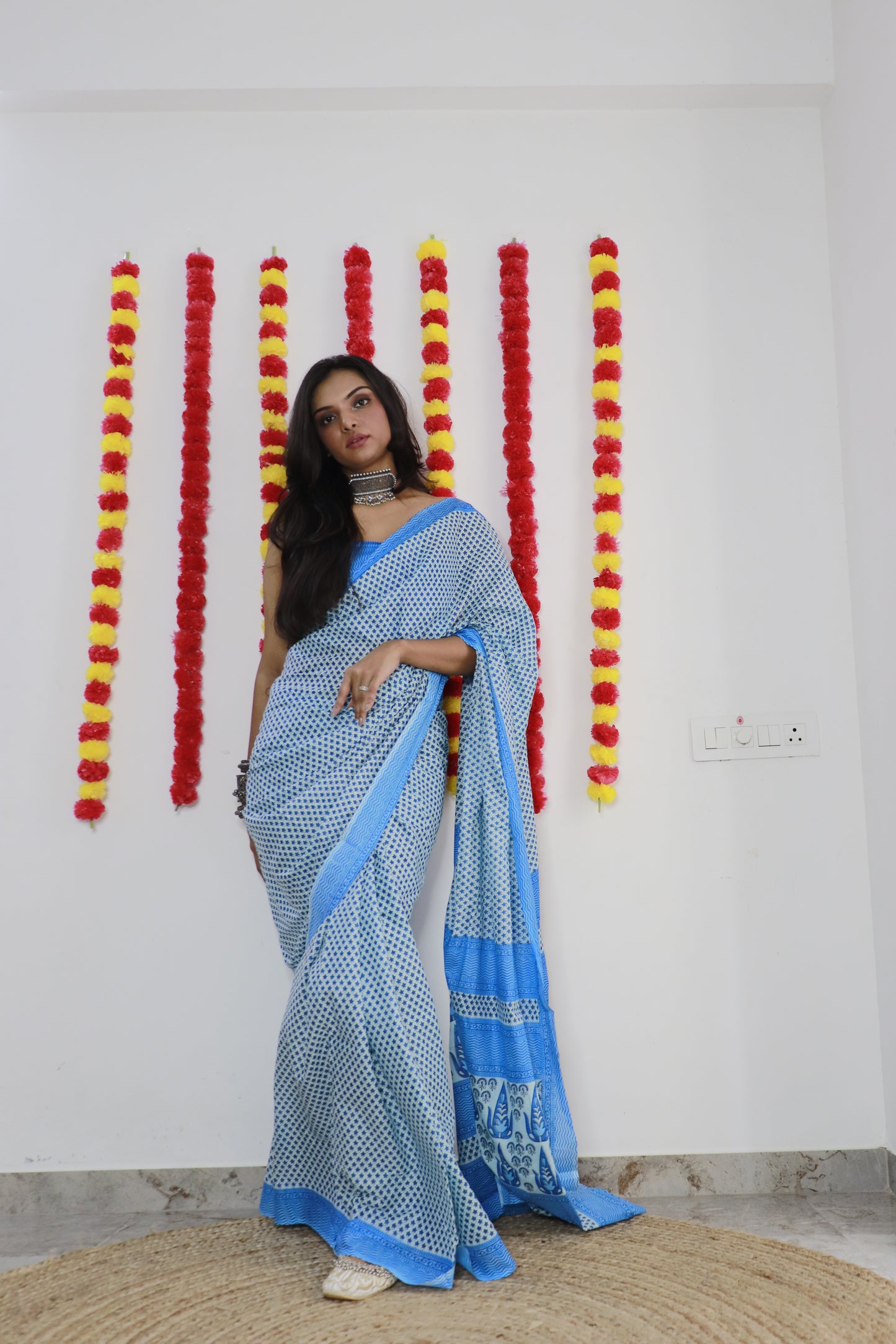 Elegant Women's Jaipuri Hand Block Print Pure soft Cotton Saree With Blouse Piece