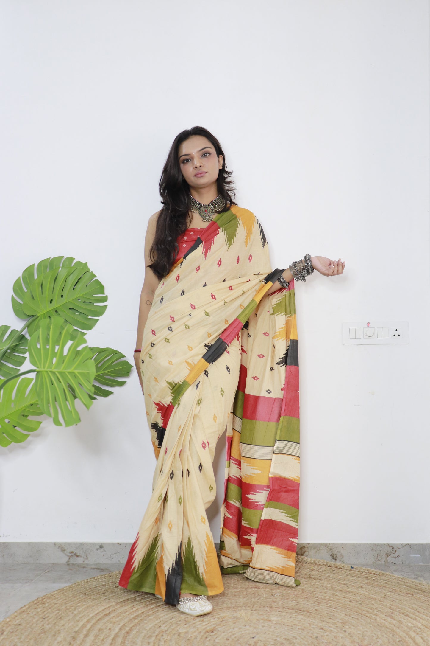 Elegant Women's Jaipuri Hand Block Print Pure soft Cotton Saree With Blouse Piece