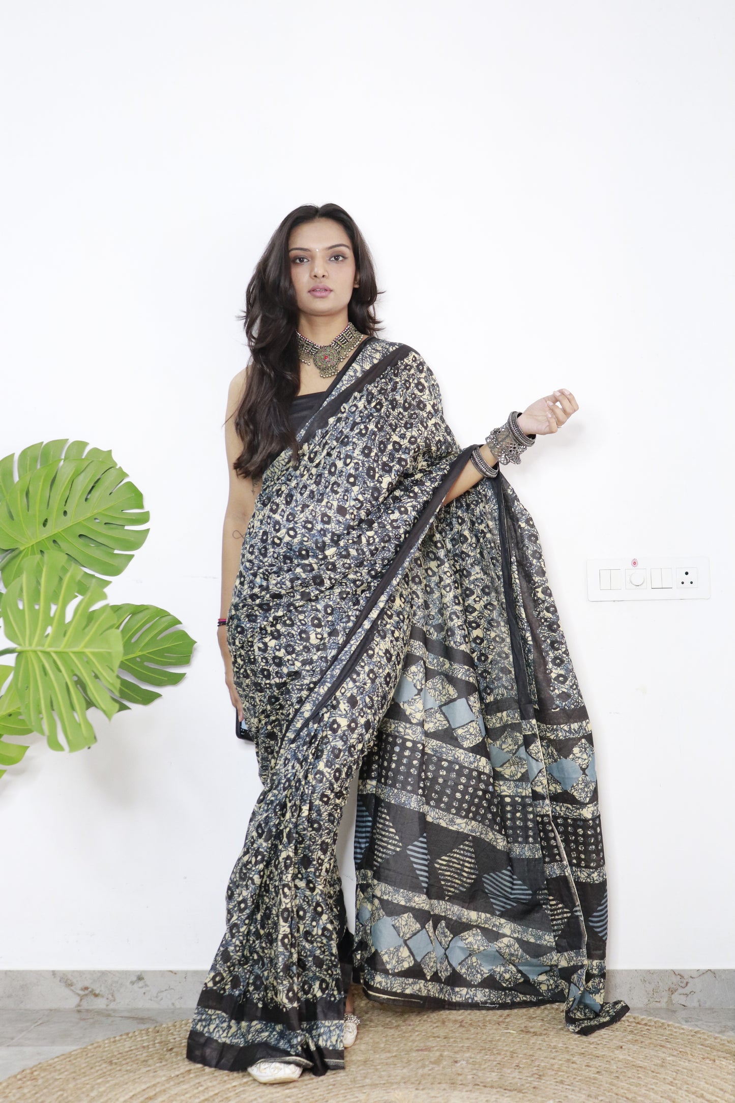 Elegant Women's Jaipuri Hand Block Print Pure soft Cotton Saree With Blouse Piece