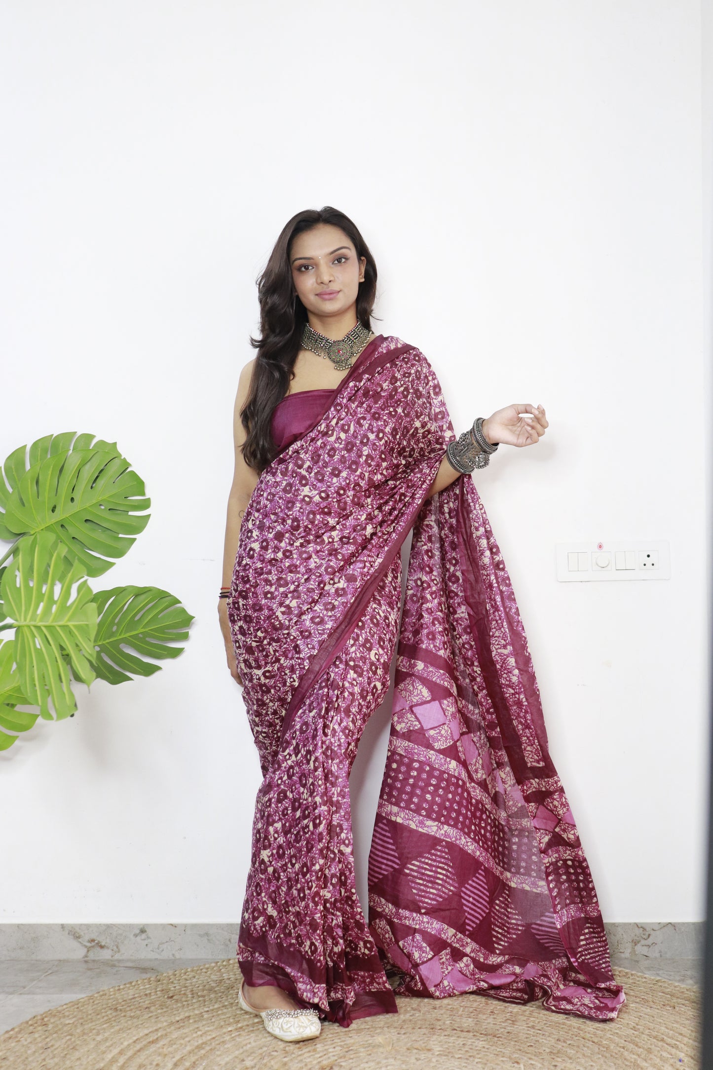 Elegant Women's Jaipuri Hand Block Print Pure soft Cotton Saree With Blouse Piece