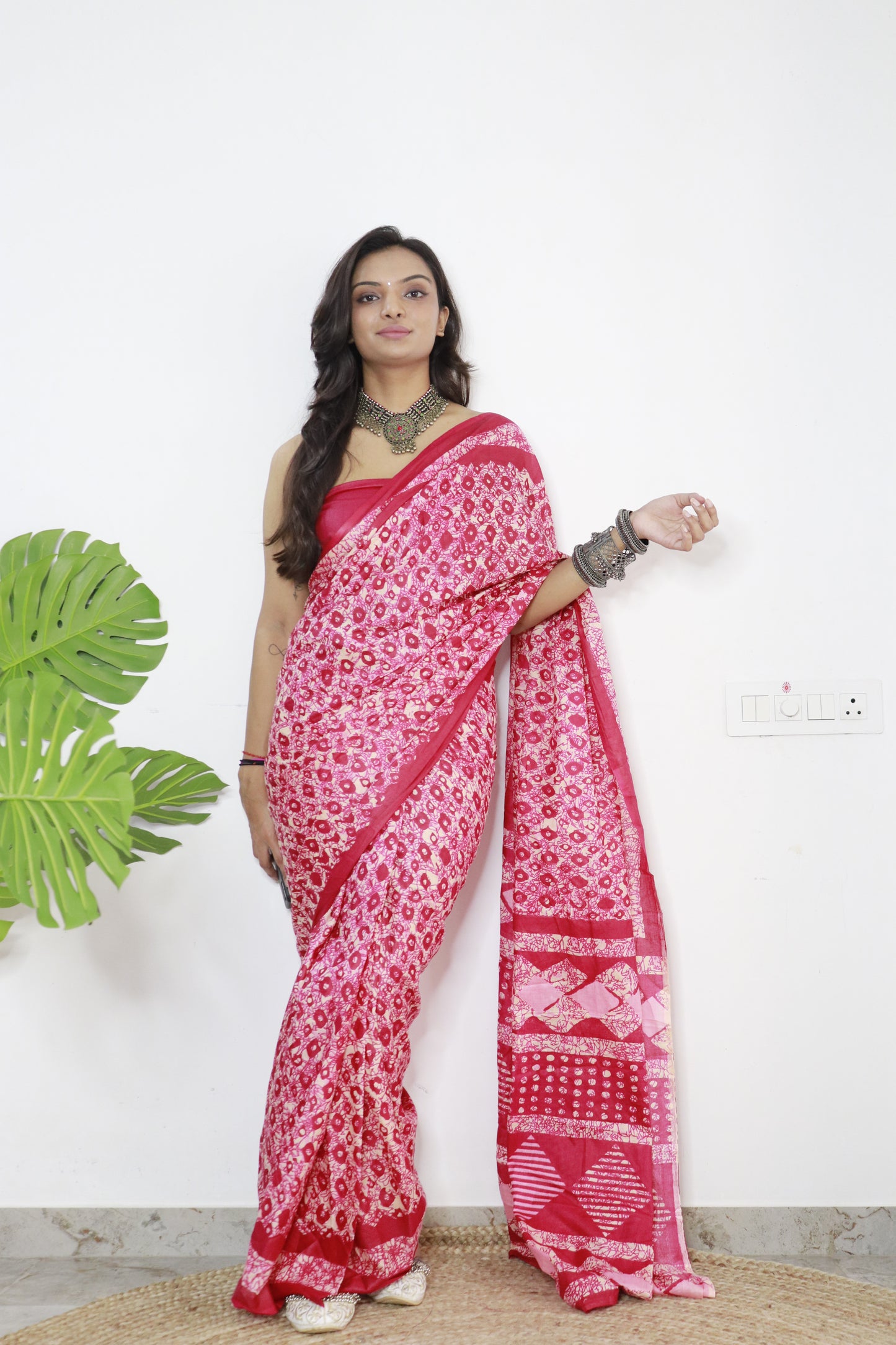 Elegant Women's Jaipuri Hand Block Print Pure soft Cotton Saree With Blouse Piece