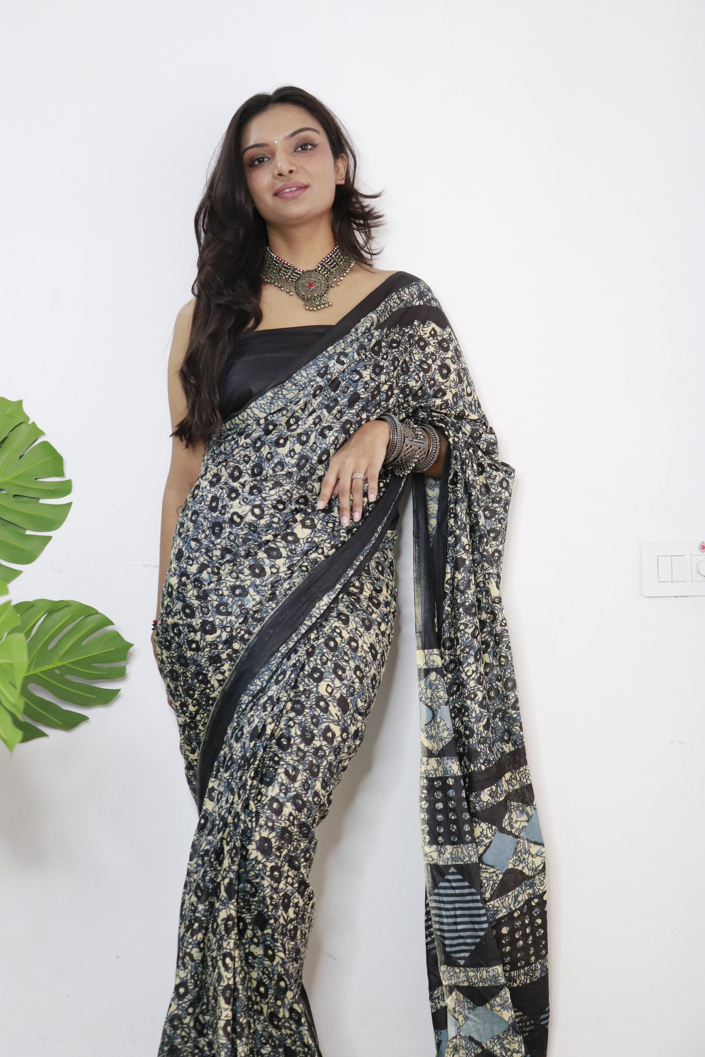 Elegant Women's Jaipuri Hand Block Print Pure soft Cotton Saree With Blouse Piece