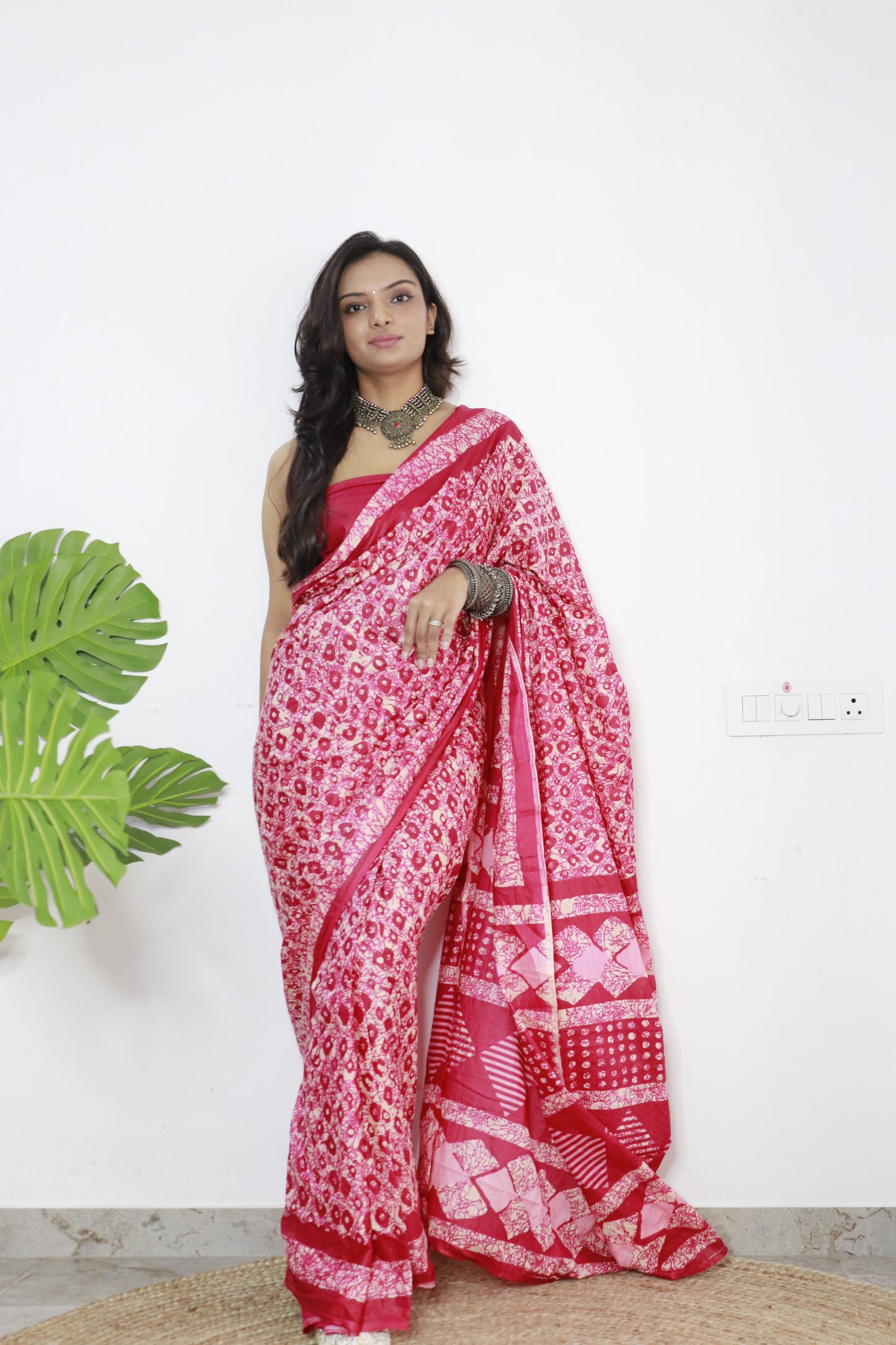 Elegant Women's Jaipuri Hand Block Print Pure soft Cotton Saree With Blouse Piece