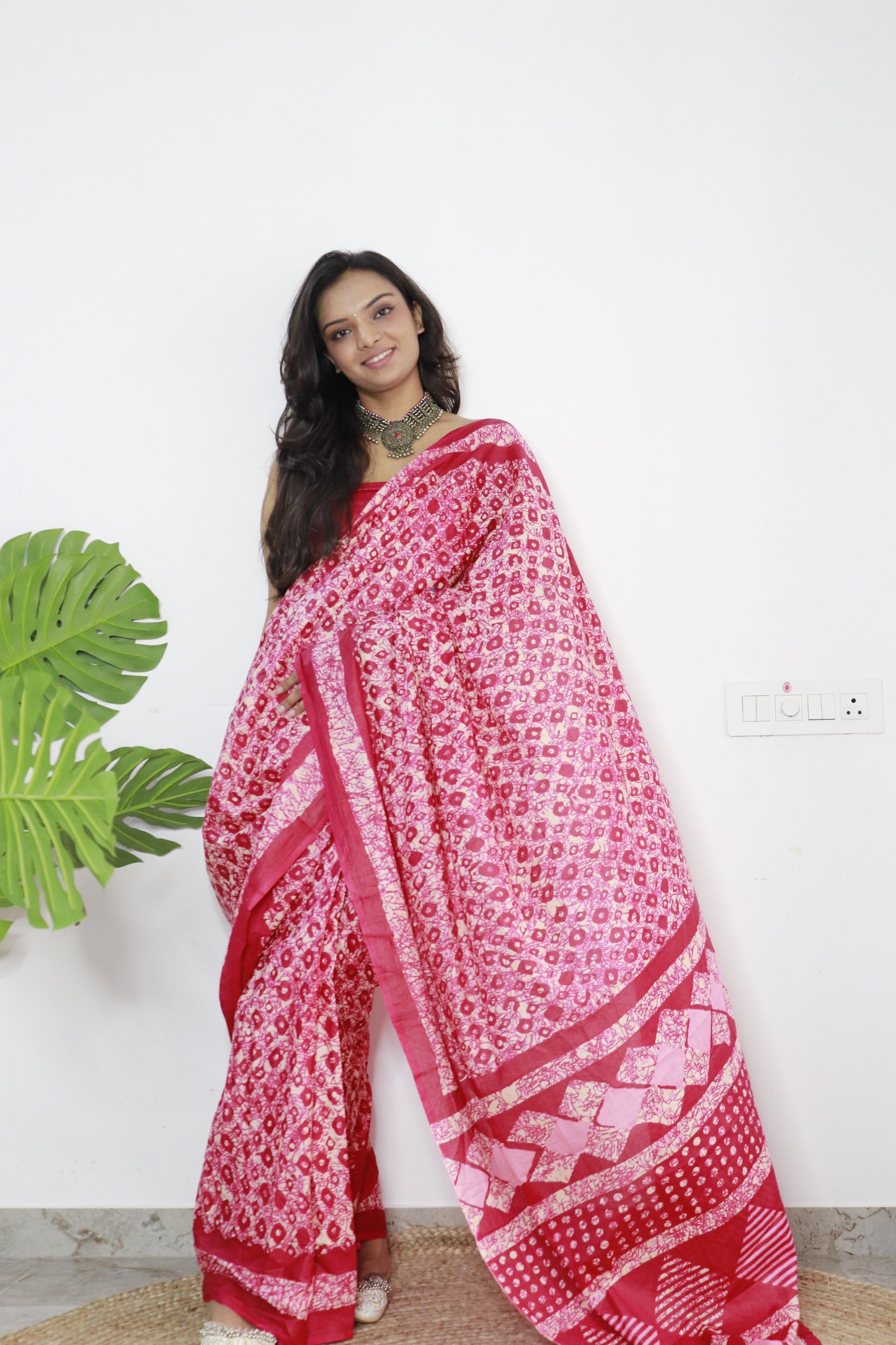 Elegant Women's Jaipuri Hand Block Print Pure soft Cotton Saree With Blouse Piece