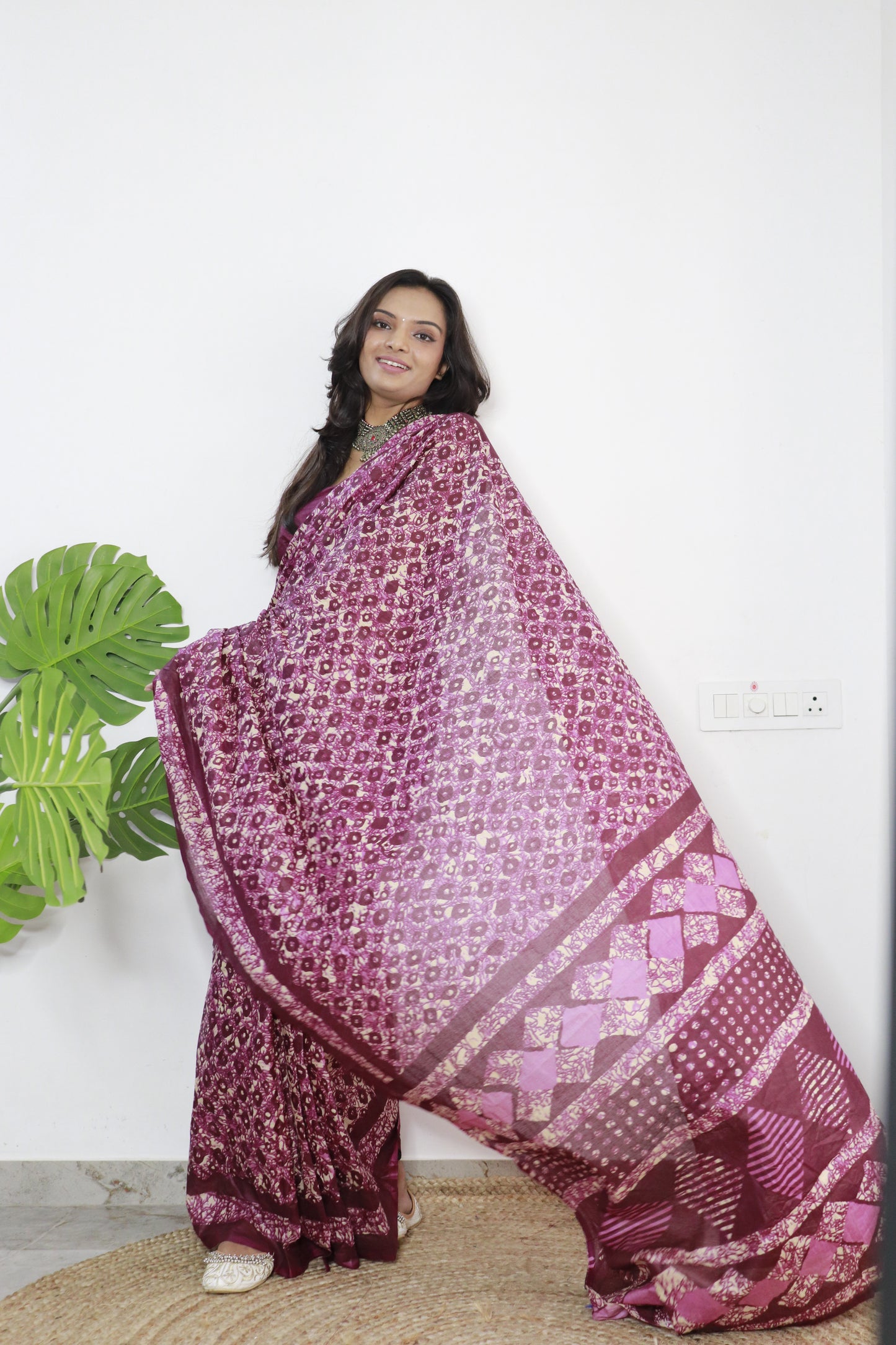 Elegant Women's Jaipuri Hand Block Print Pure soft Cotton Saree With Blouse Piece