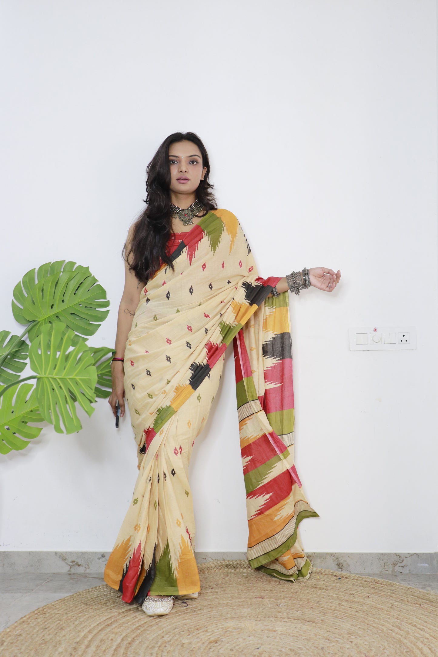 Elegant Women's Jaipuri Hand Block Print Pure soft Cotton Saree With Blouse Piece