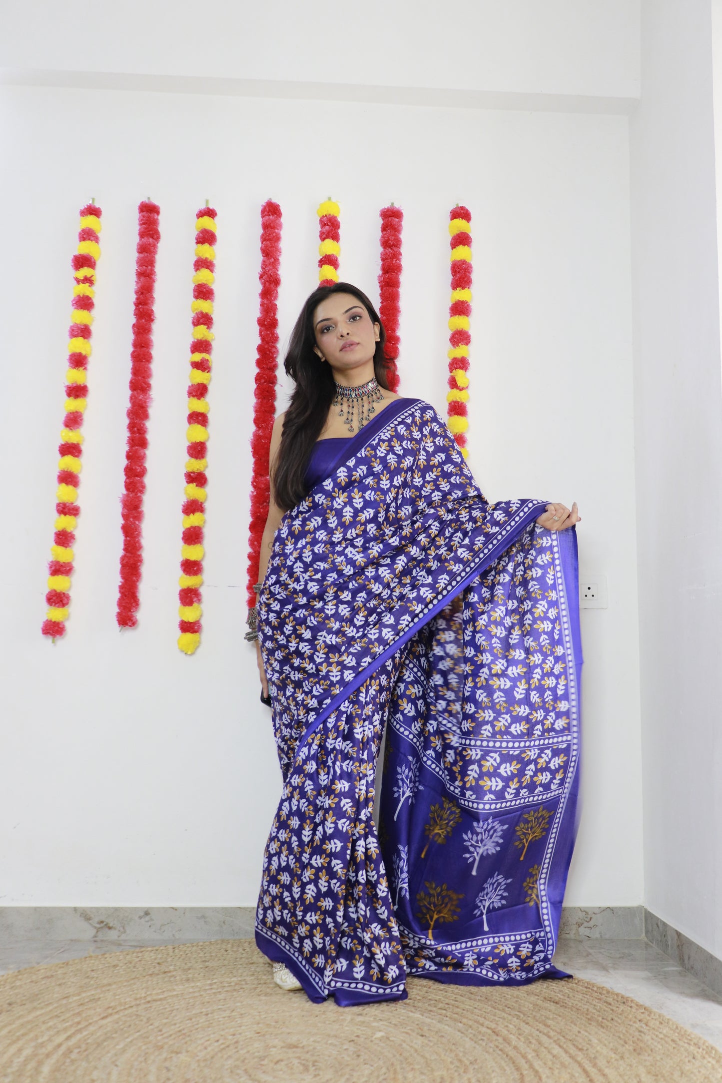 Elegant Women's Jaipuri Hand Block Print Pure soft Cotton Saree With Blouse Piece