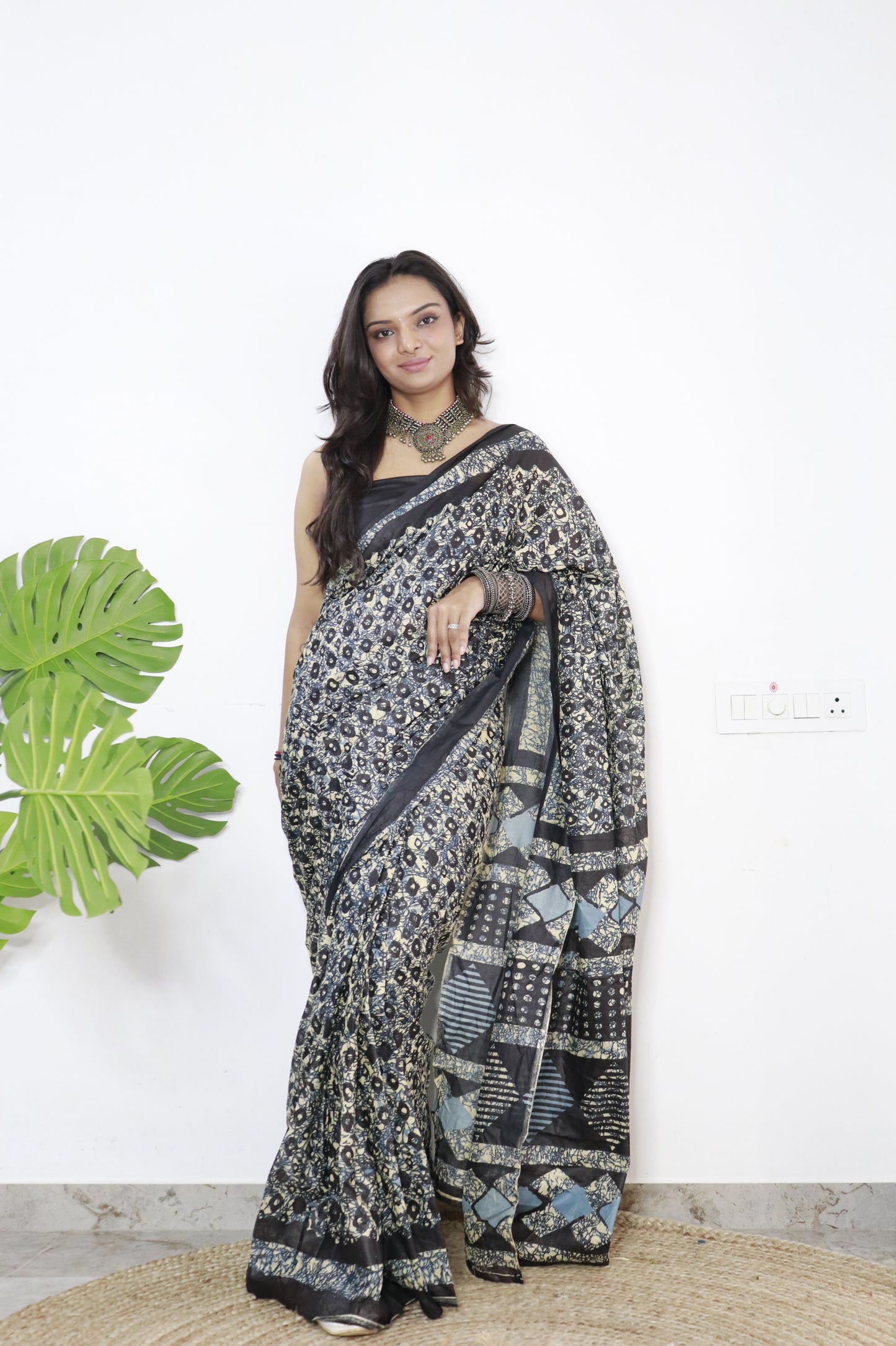 Elegant Women's Jaipuri Hand Block Print Pure soft Cotton Saree With Blouse Piece