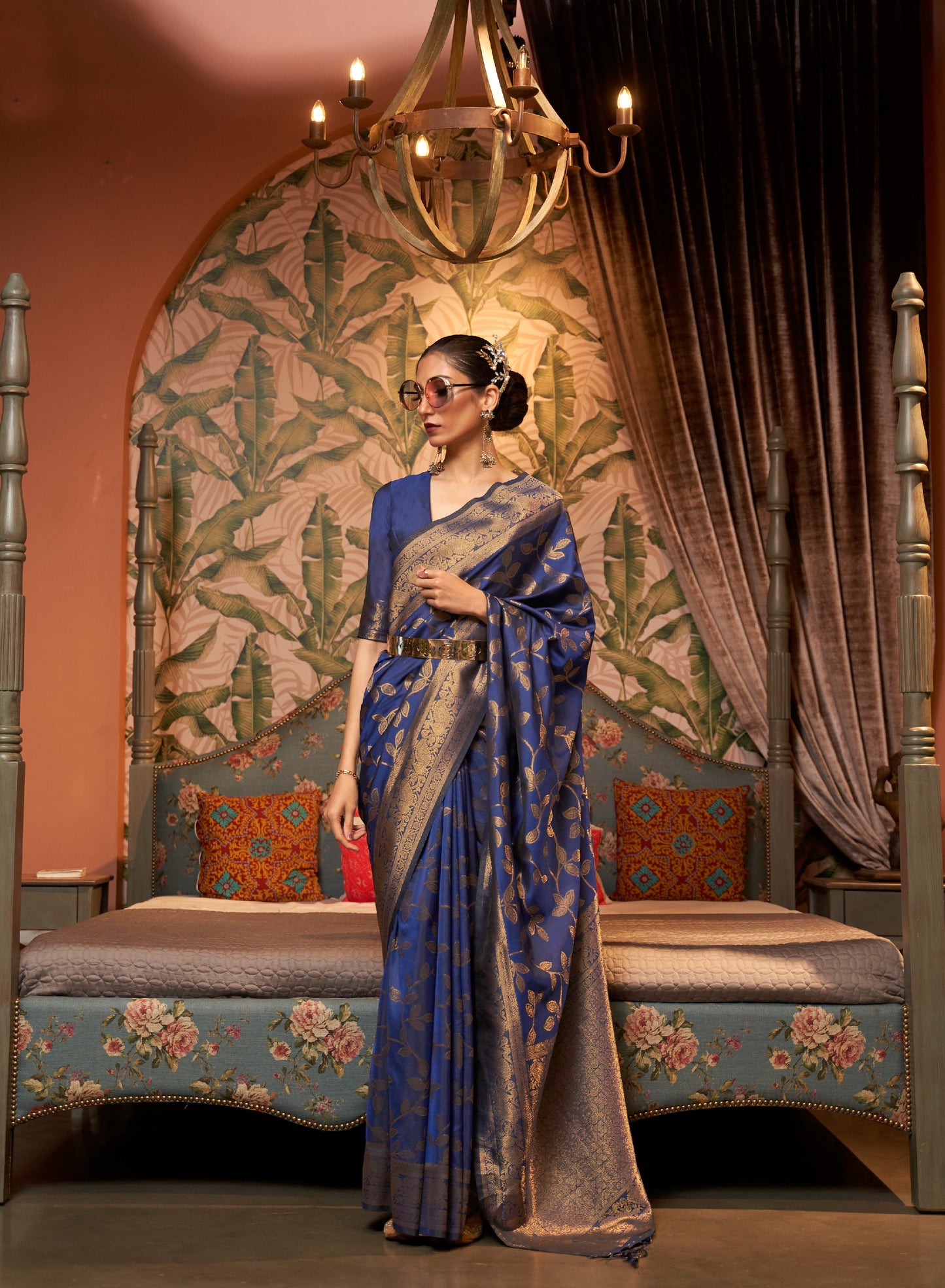 KAAFILA SILK NYLON CHINON TWO TONE WEAVING SAREE