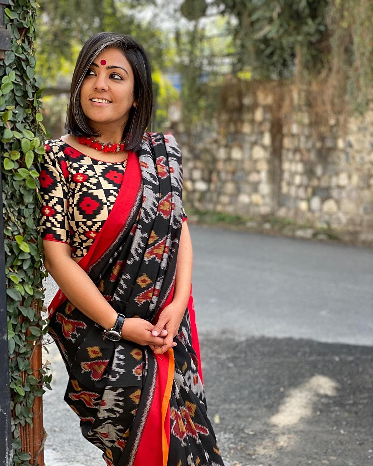 Handicraft Ladies Block Print Pure soft Cotton Sari With Blouse Piece