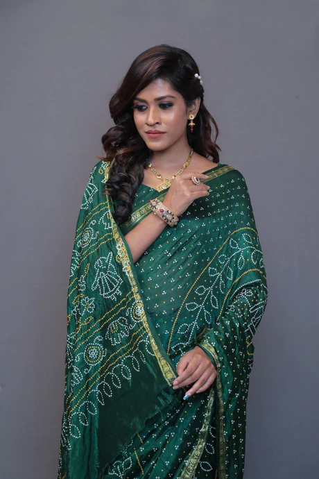 New  Block Print Bandhej Sari Most Demanded Collection