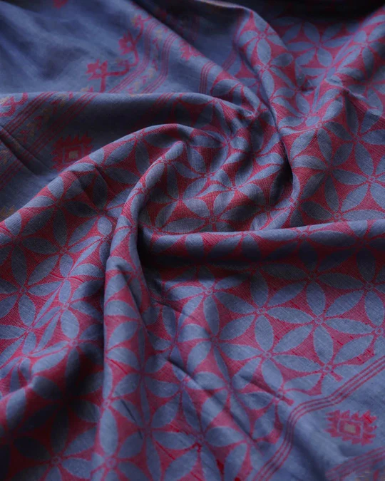 Women's Kanjivaram Banarasi Soft Cotton Silk  Sari With Blouse piece