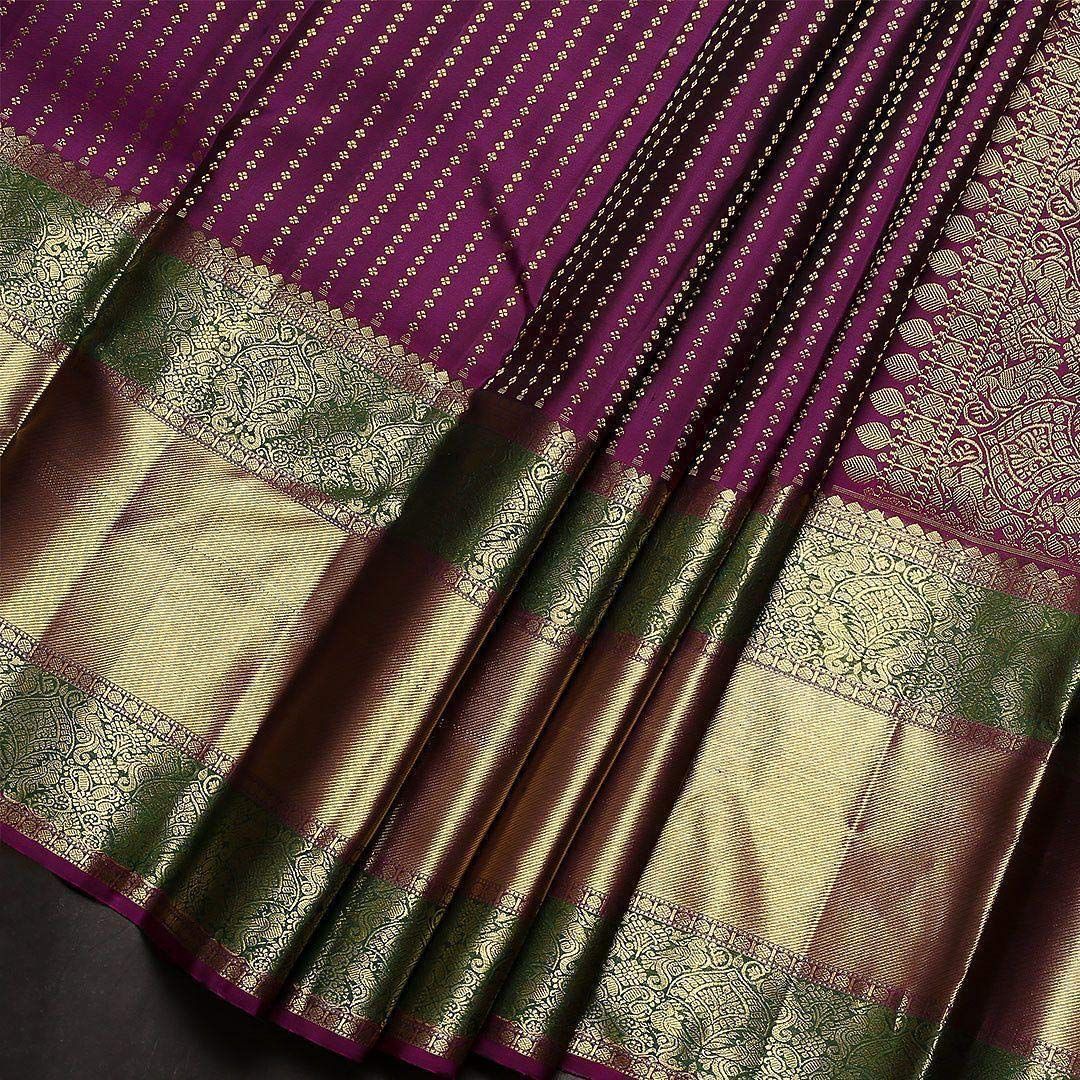 Ladies Kanjivaram Banarasi Soft Silk  Zari Woven Sari With Blouse piece purple